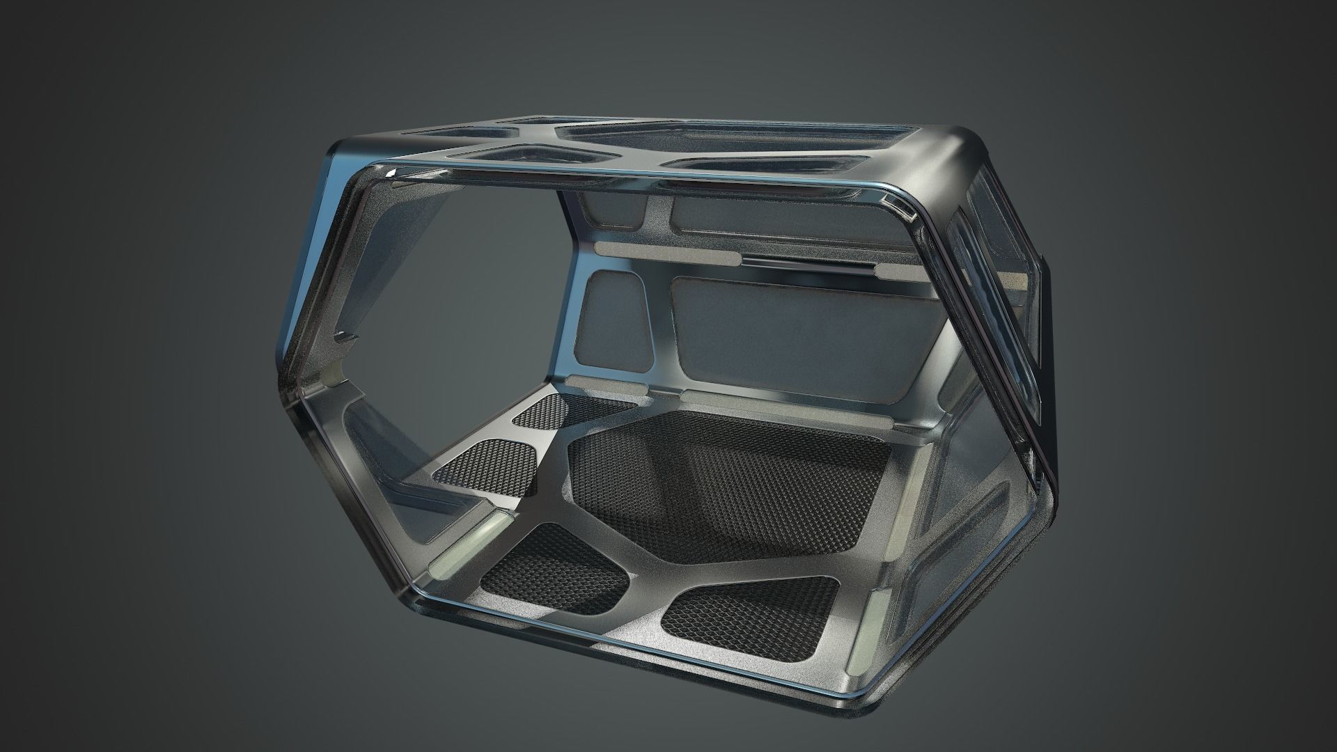 Sci-fi Corridor Low-poly 3D model_48