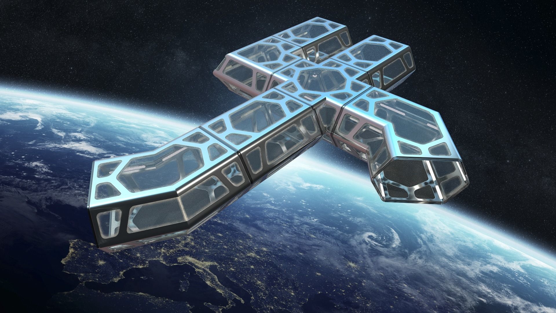 Sci-fi Corridor Low-poly 3D model_2