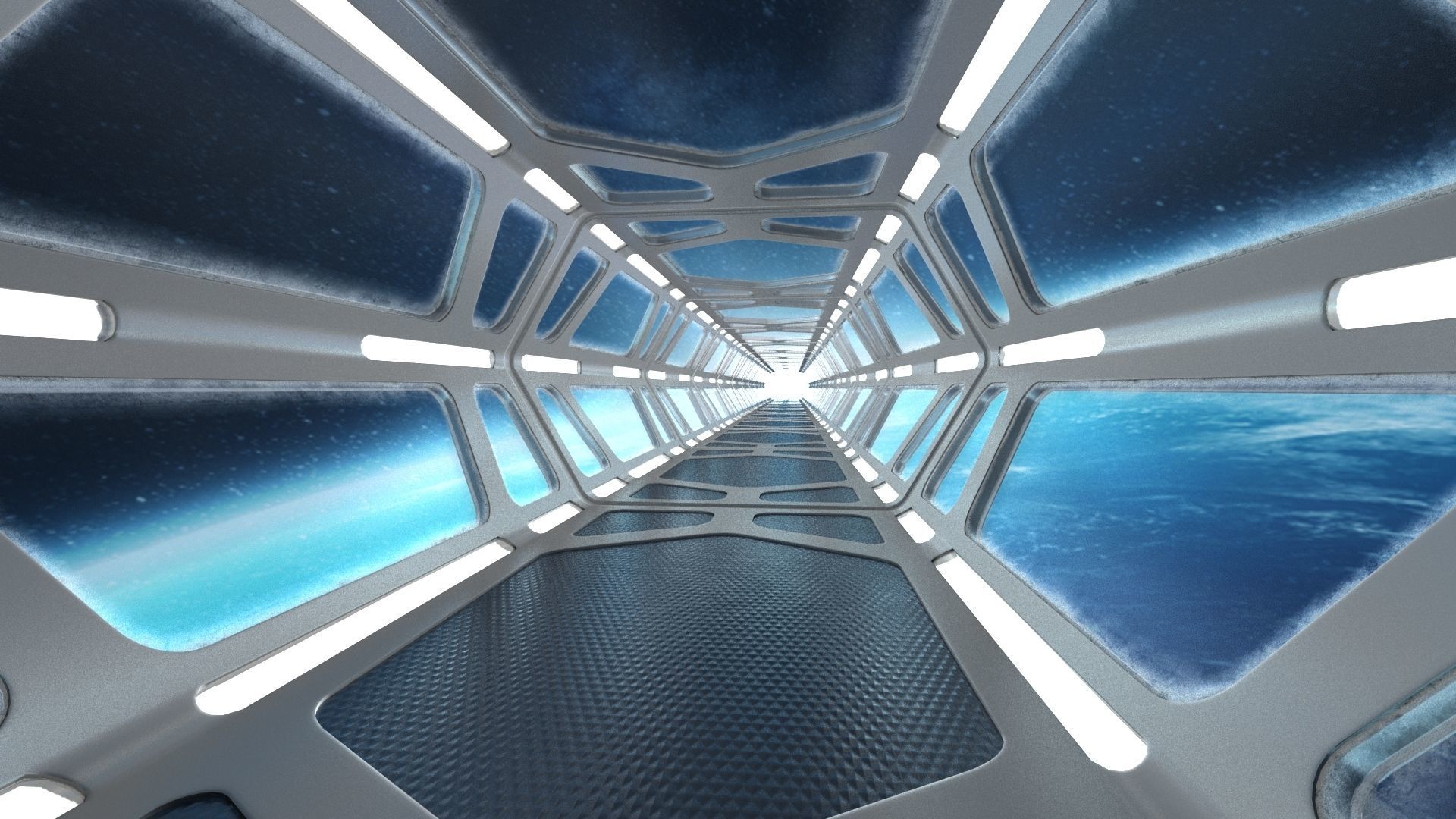 Sci-fi Corridor Low-poly 3D model_63