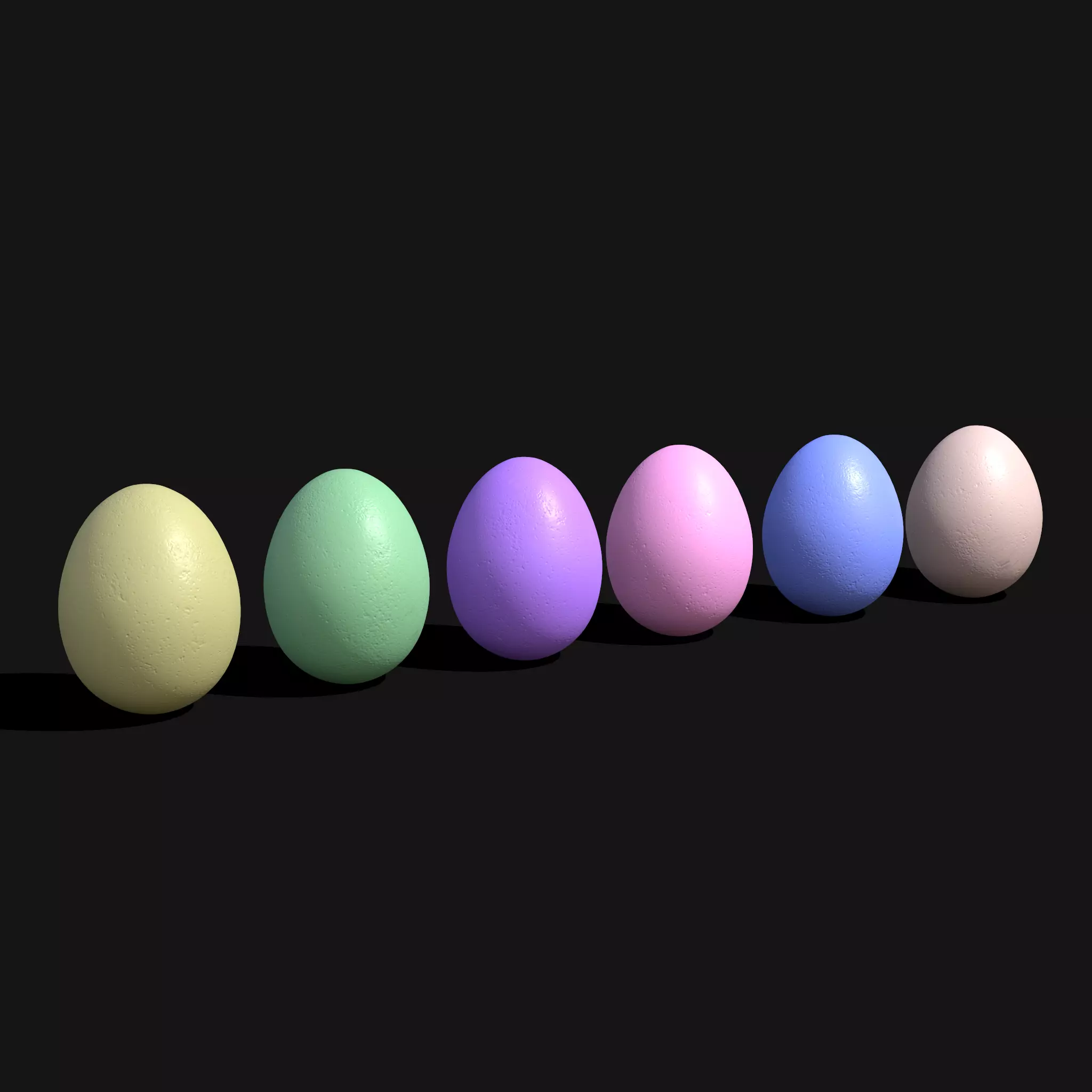Easter Eggs Light Colors Low-poly 3D model