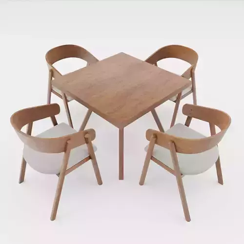 Square dining table with chairs