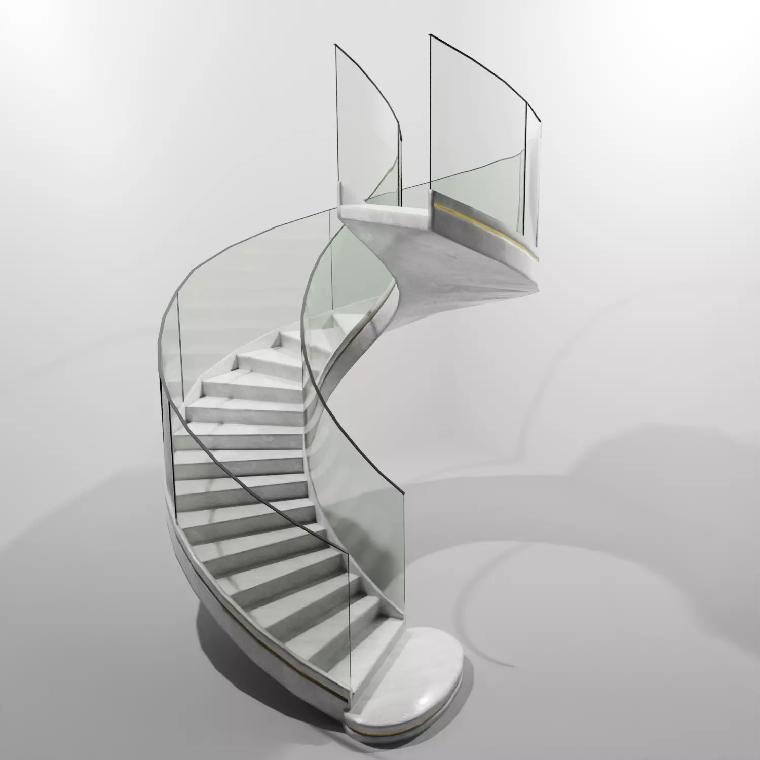 Modern Staircase Stairs White Home 3D model_0