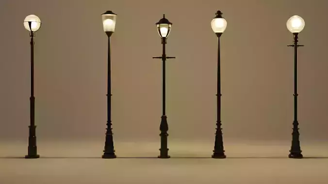 single straight-head street lamp