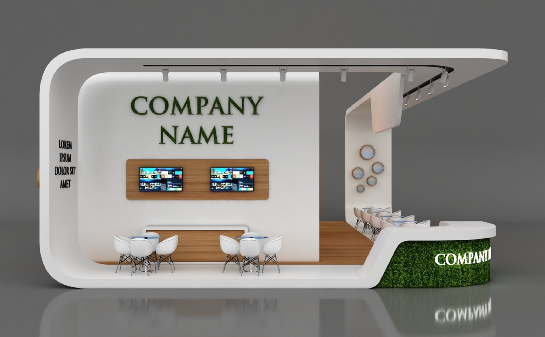 Booth Exhibition Stand Stall 15x10m Height 500 cm 4 Side Open 3D model_6