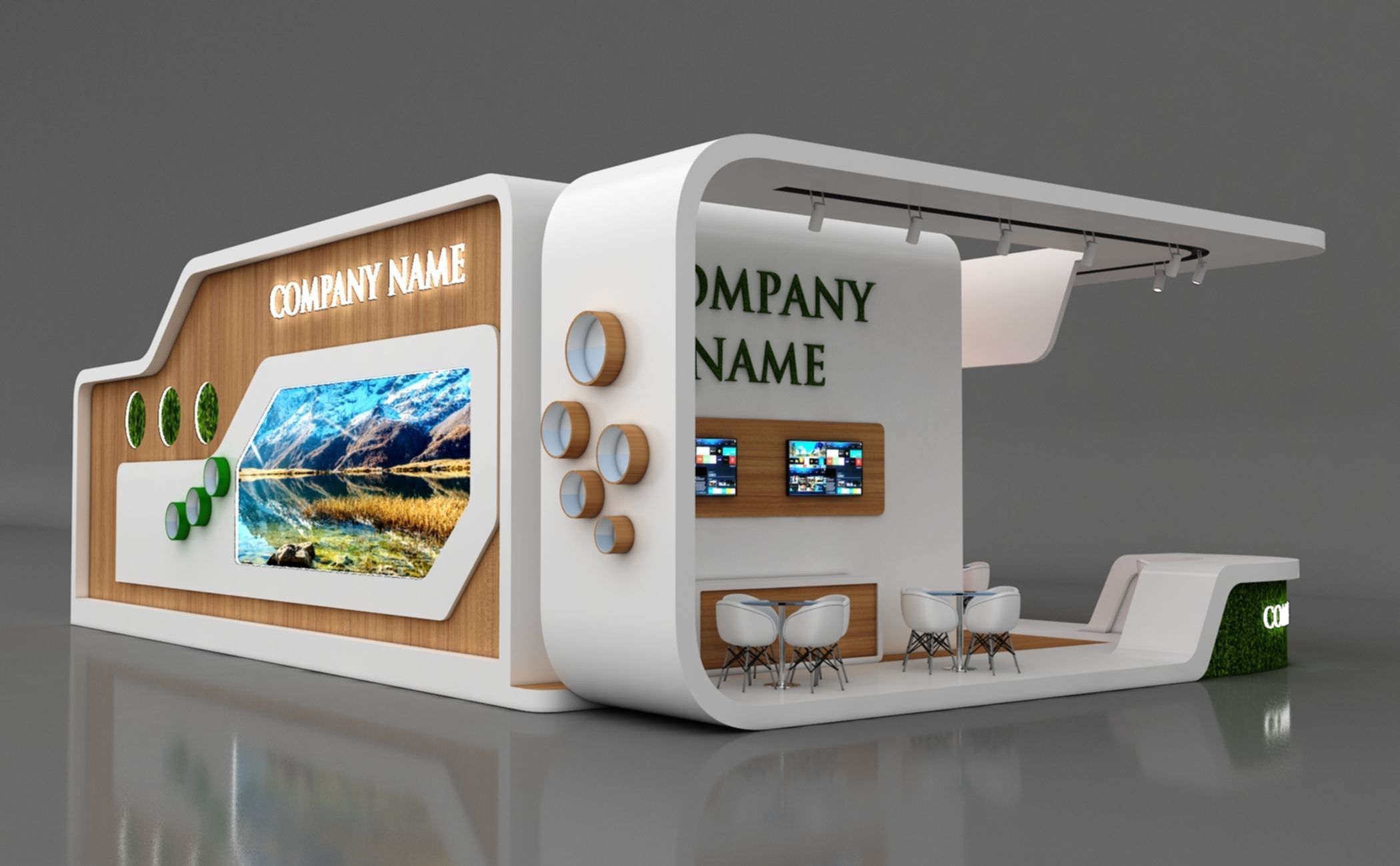 Booth Exhibition Stand Stall 15x10m Height 500 cm 4 Side Open 3D model_5