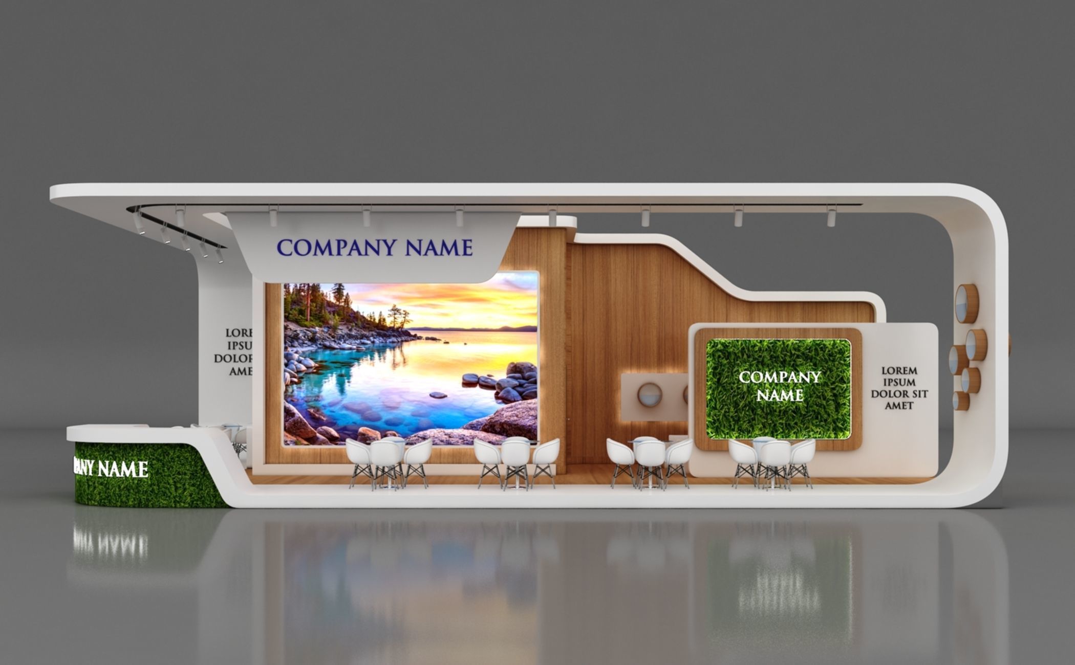 Booth Exhibition Stand Stall 15x10m Height 500 cm 4 Side Open 3D model_1