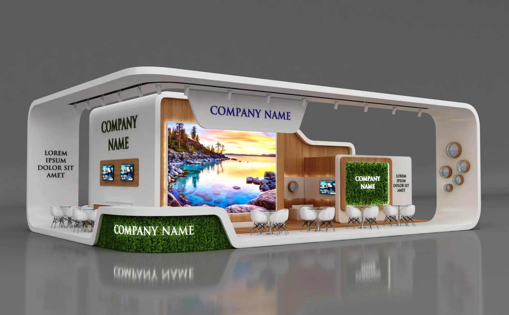 Booth Exhibition Stand Stall 15x10m Height 500 cm 4 Side Open 3D model_0