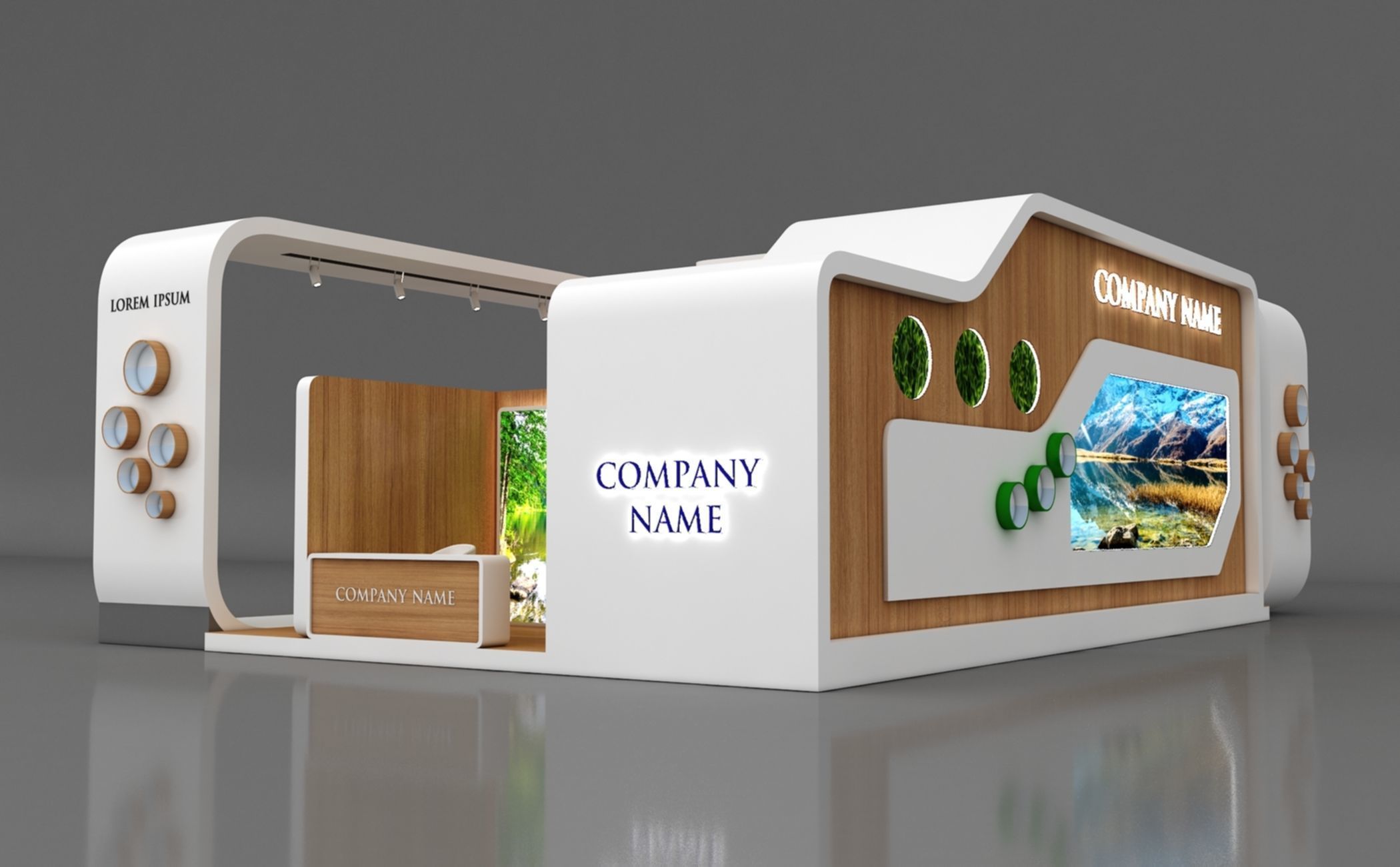 Booth Exhibition Stand Stall 15x10m Height 500 cm 4 Side Open 3D model_4