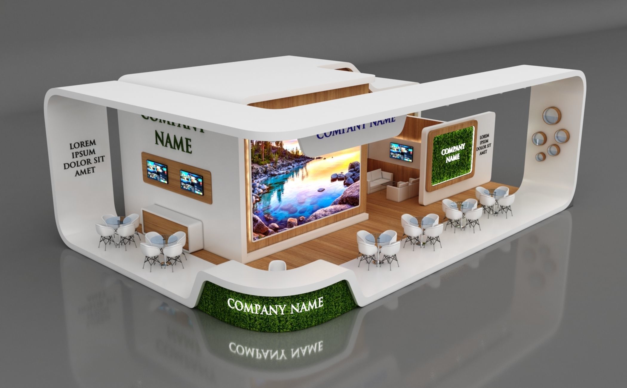 Booth Exhibition Stand Stall 15x10m Height 500 cm 4 Side Open 3D model_7
