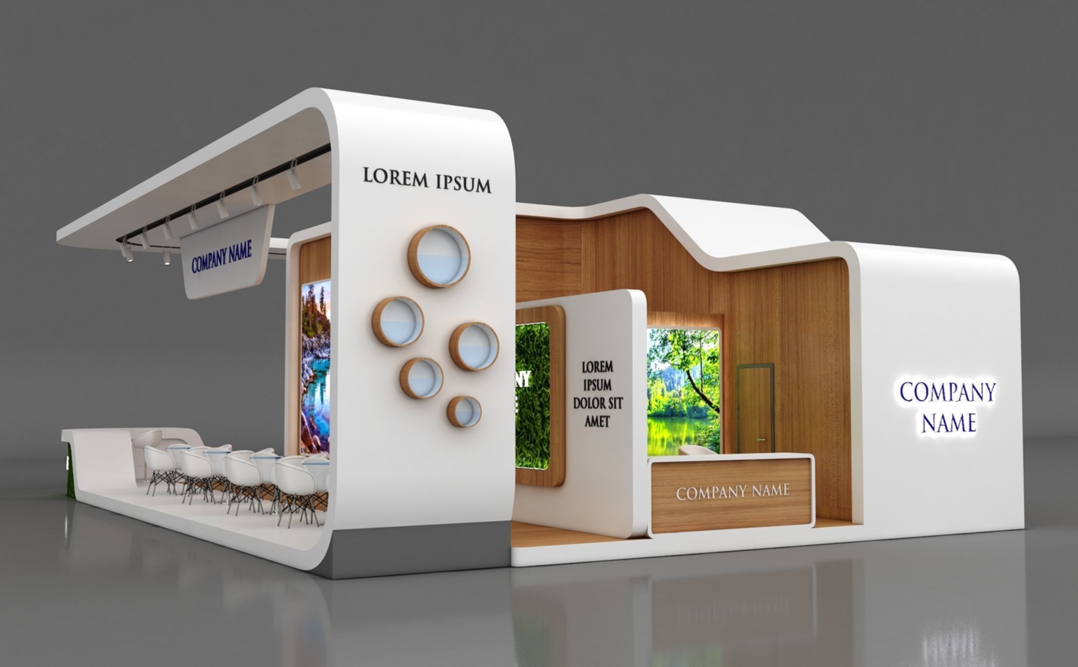 Booth Exhibition Stand Stall 15x10m Height 500 cm 4 Side Open 3D model_2