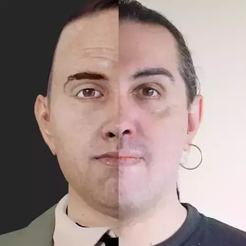 Realistic Male head textured Low-poly 3D model
