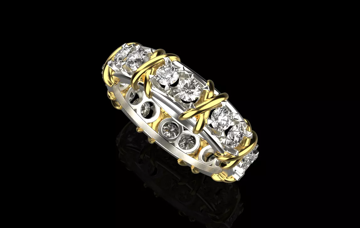 diamond ring 3D print model_0