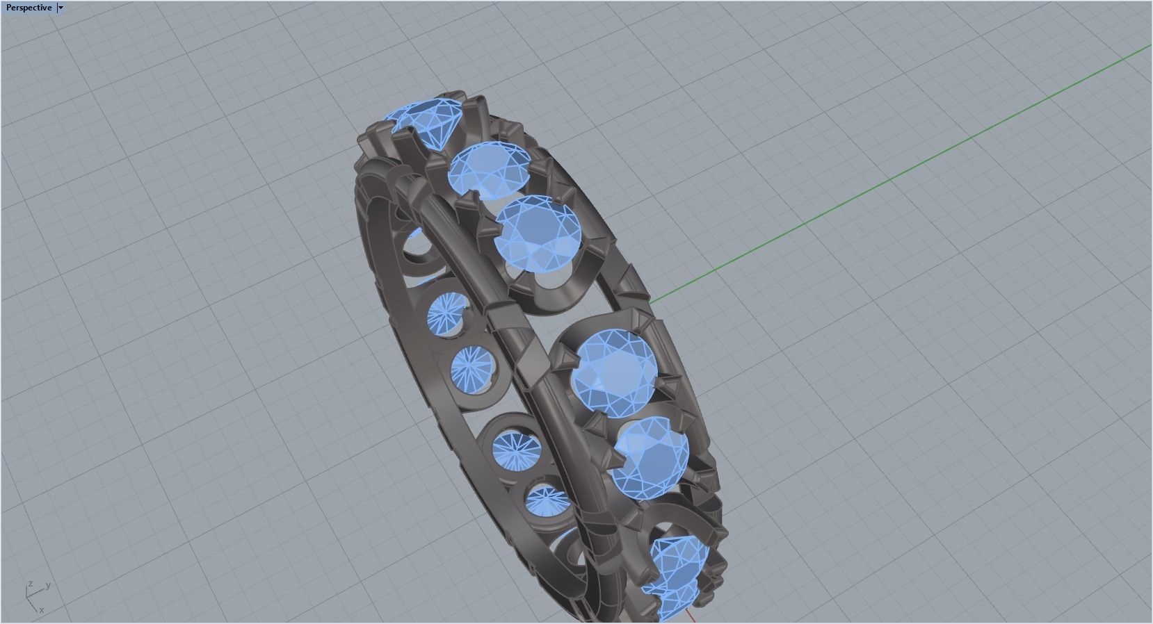 diamond ring 3D print model_22