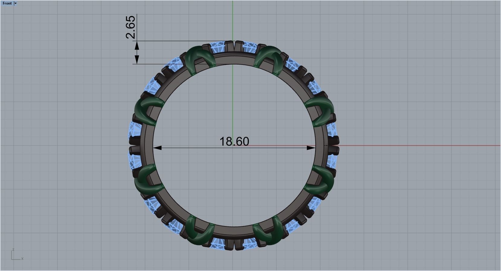 diamond ring 3D print model_2