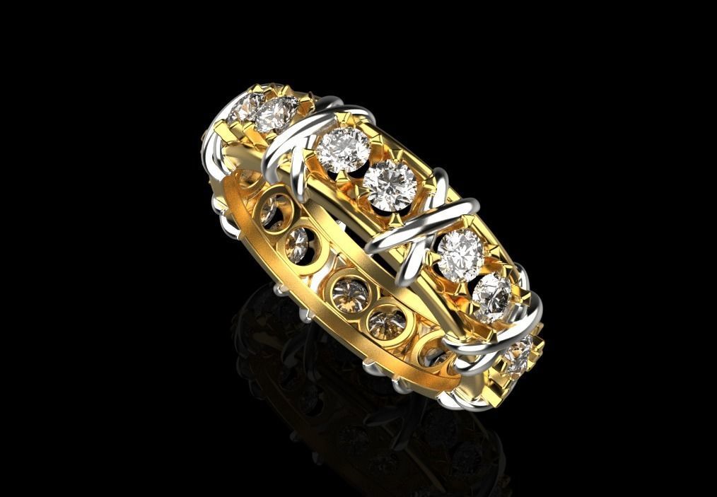 diamond ring 3D print model_15