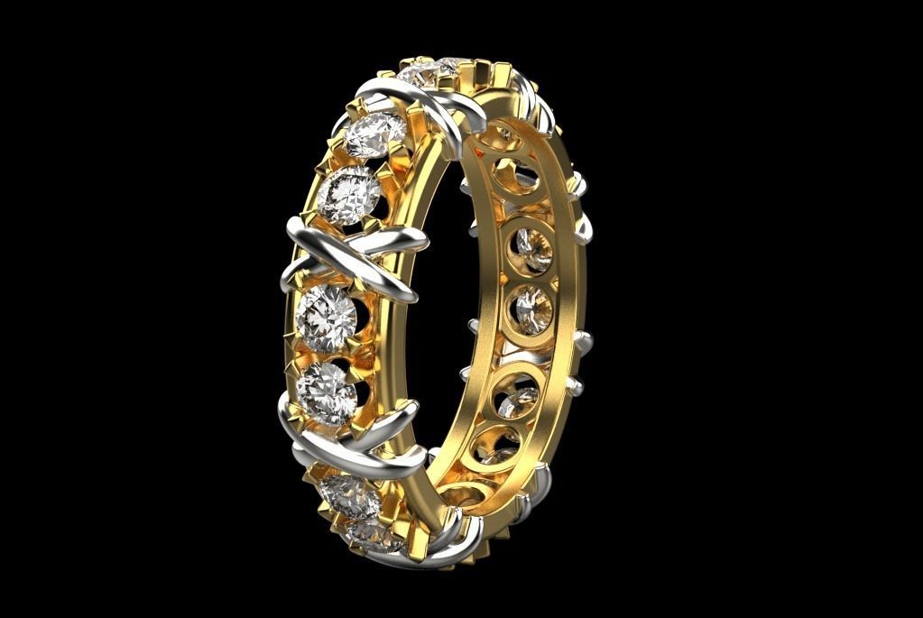 diamond ring 3D print model_16