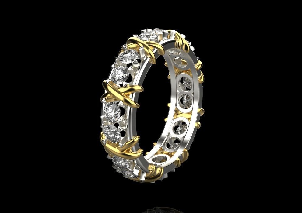 diamond ring 3D print model_6