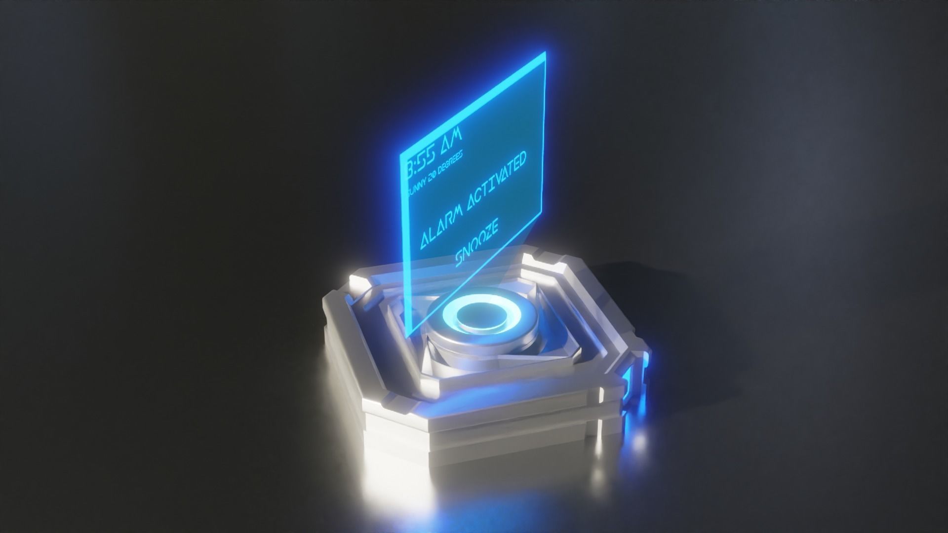 Sc-Fi Holographic Projector - Customizable Screen 3D Model 3D model_6