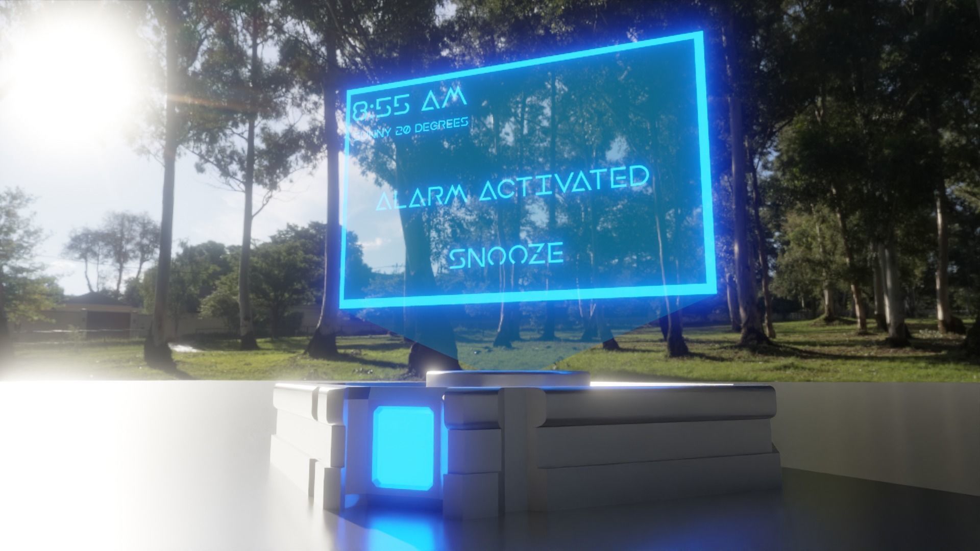 Sc-Fi Holographic Projector - Customizable Screen 3D Model 3D model_8