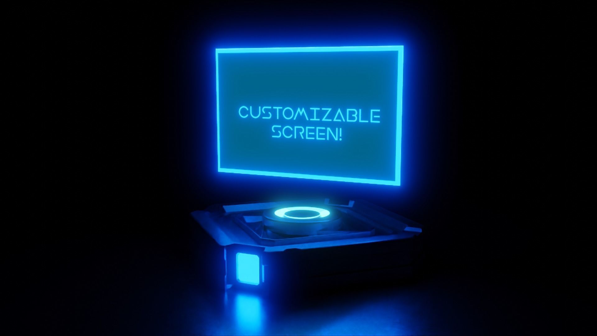 Sc-Fi Holographic Projector - Customizable Screen 3D Model 3D model_7