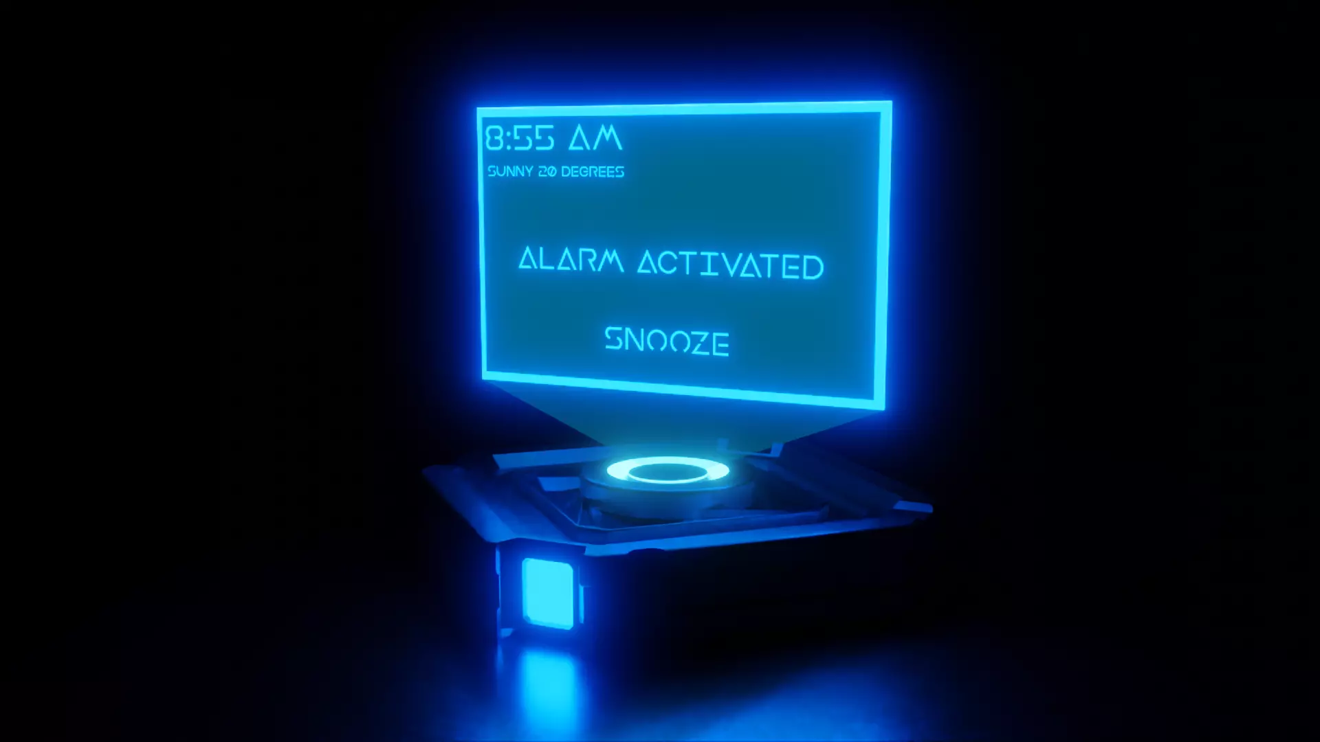 Sc-Fi Holographic Projector - Customizable Screen 3D Model 3D model_0