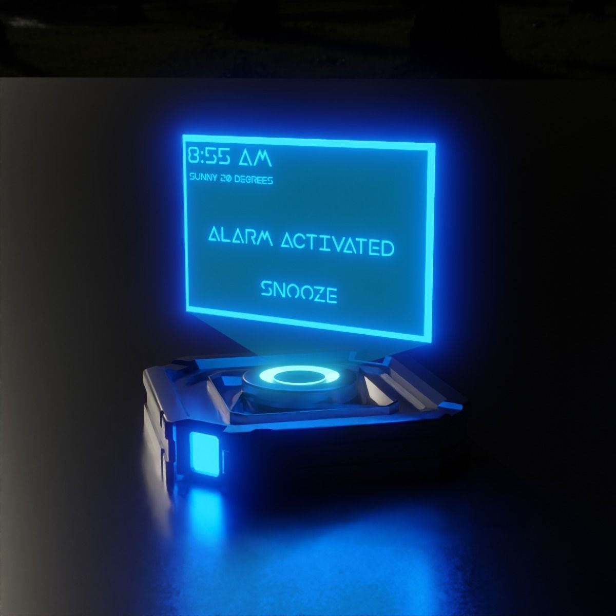 Sc-Fi Holographic Projector - Customizable Screen 3D Model 3D model_1