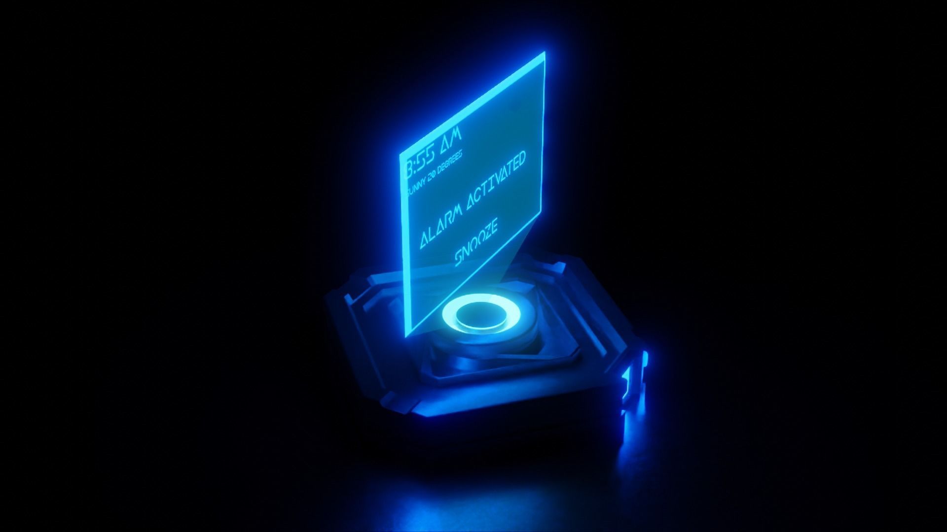 Sc-Fi Holographic Projector - Customizable Screen 3D Model 3D model_5
