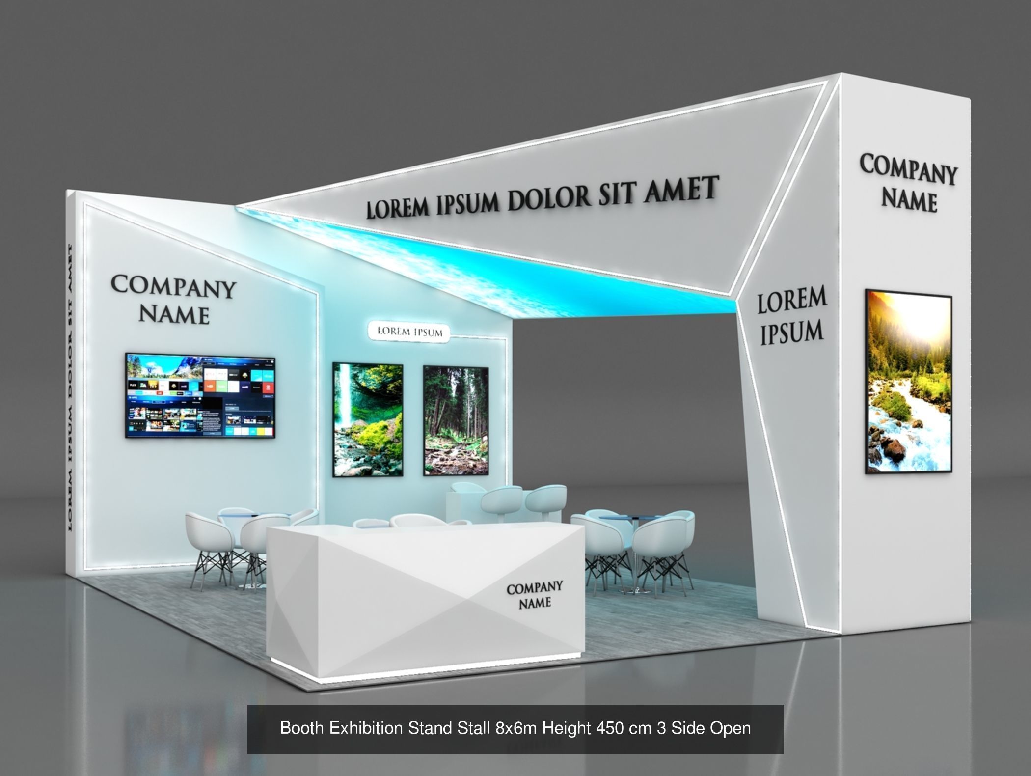 5 Exhibition Stand Stall Booth 3D model Collection _4