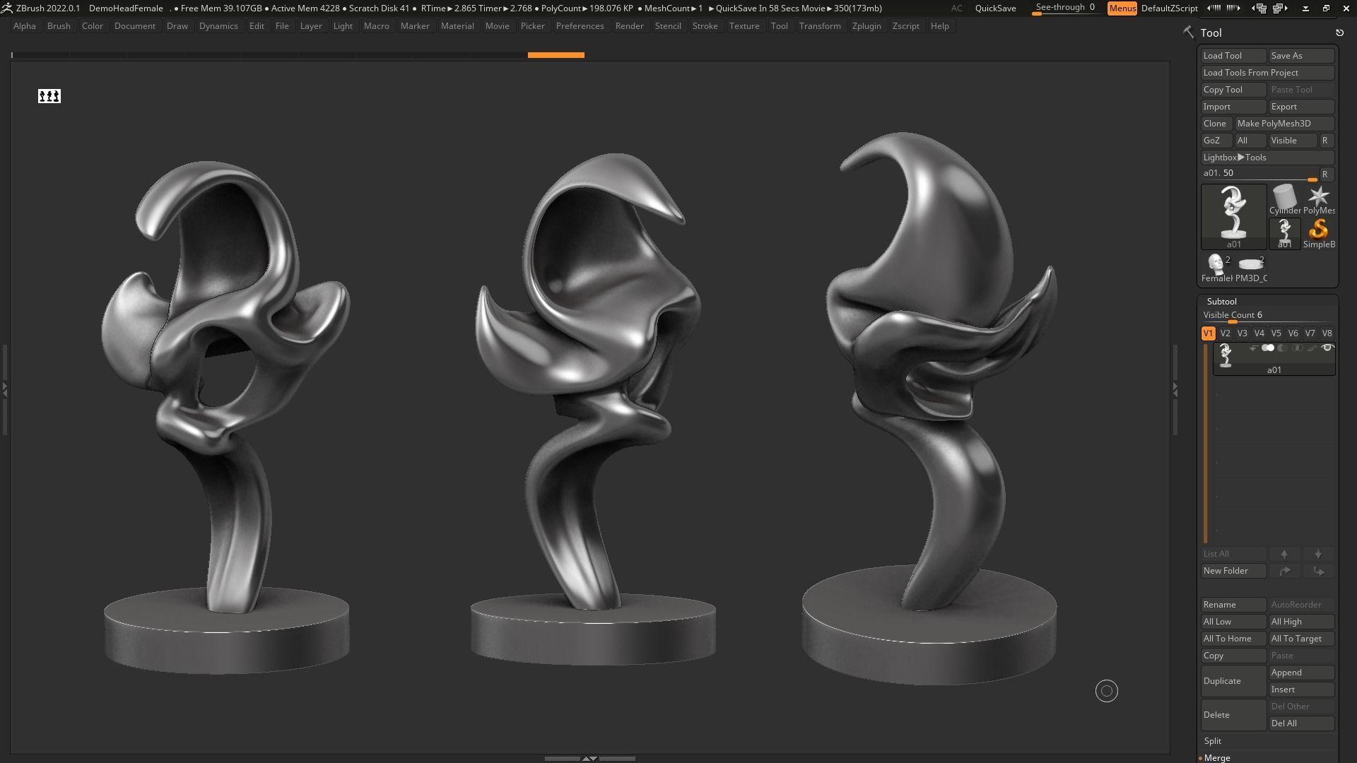 Modern Abstract Decorative sculpture 3d print model 128 3D print model_2