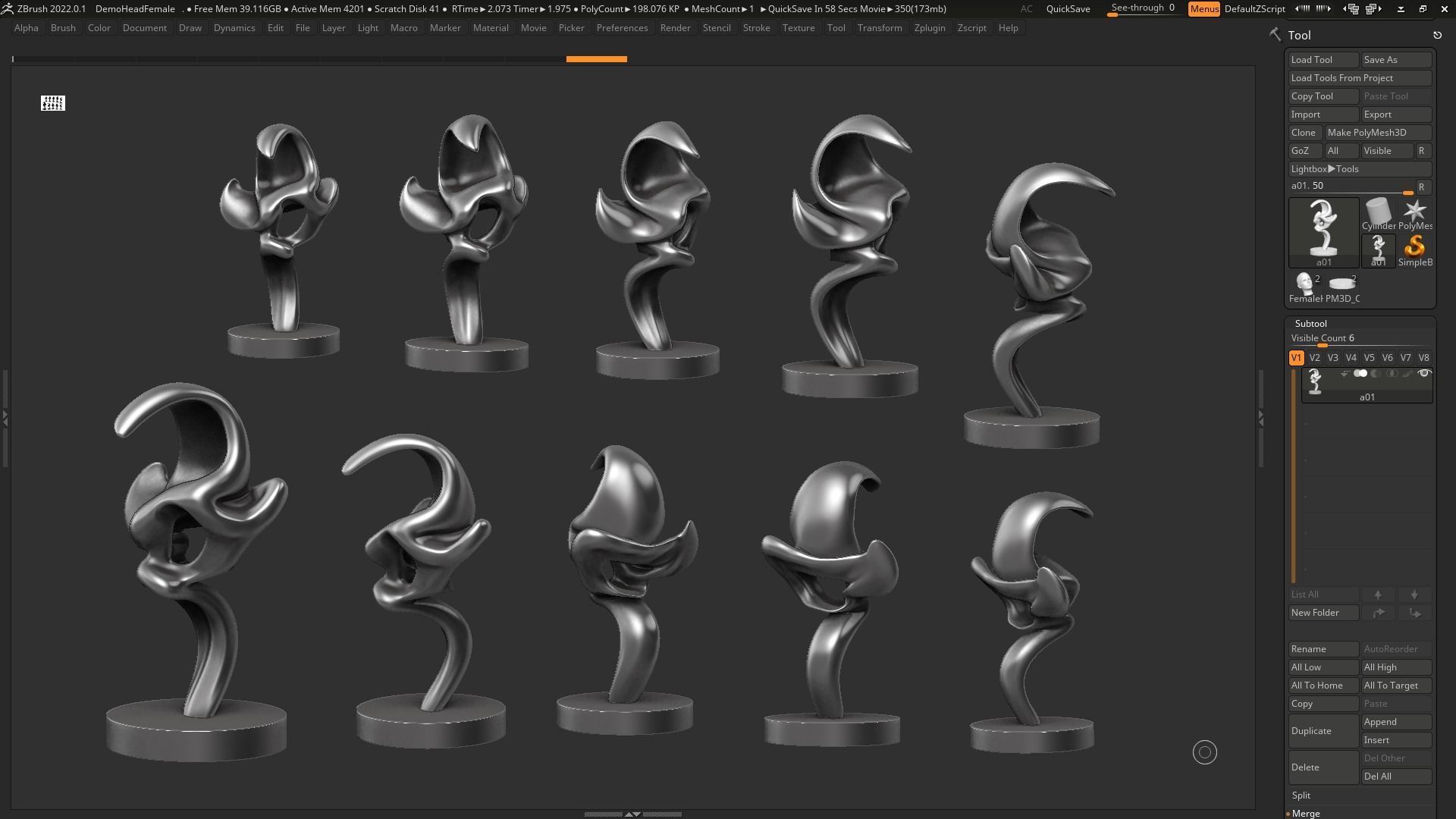 Modern Abstract Decorative sculpture 3d print model 128 3D print model_3