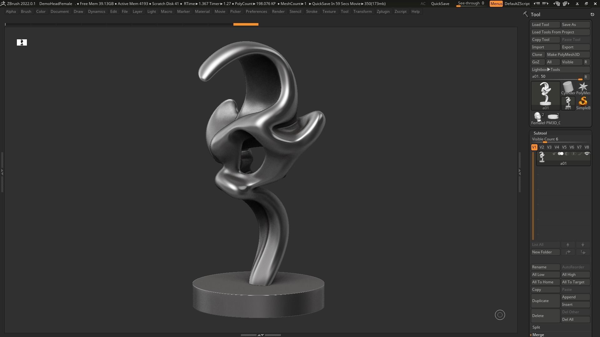 Modern Abstract Decorative sculpture 3d print model 128 3D print model_5