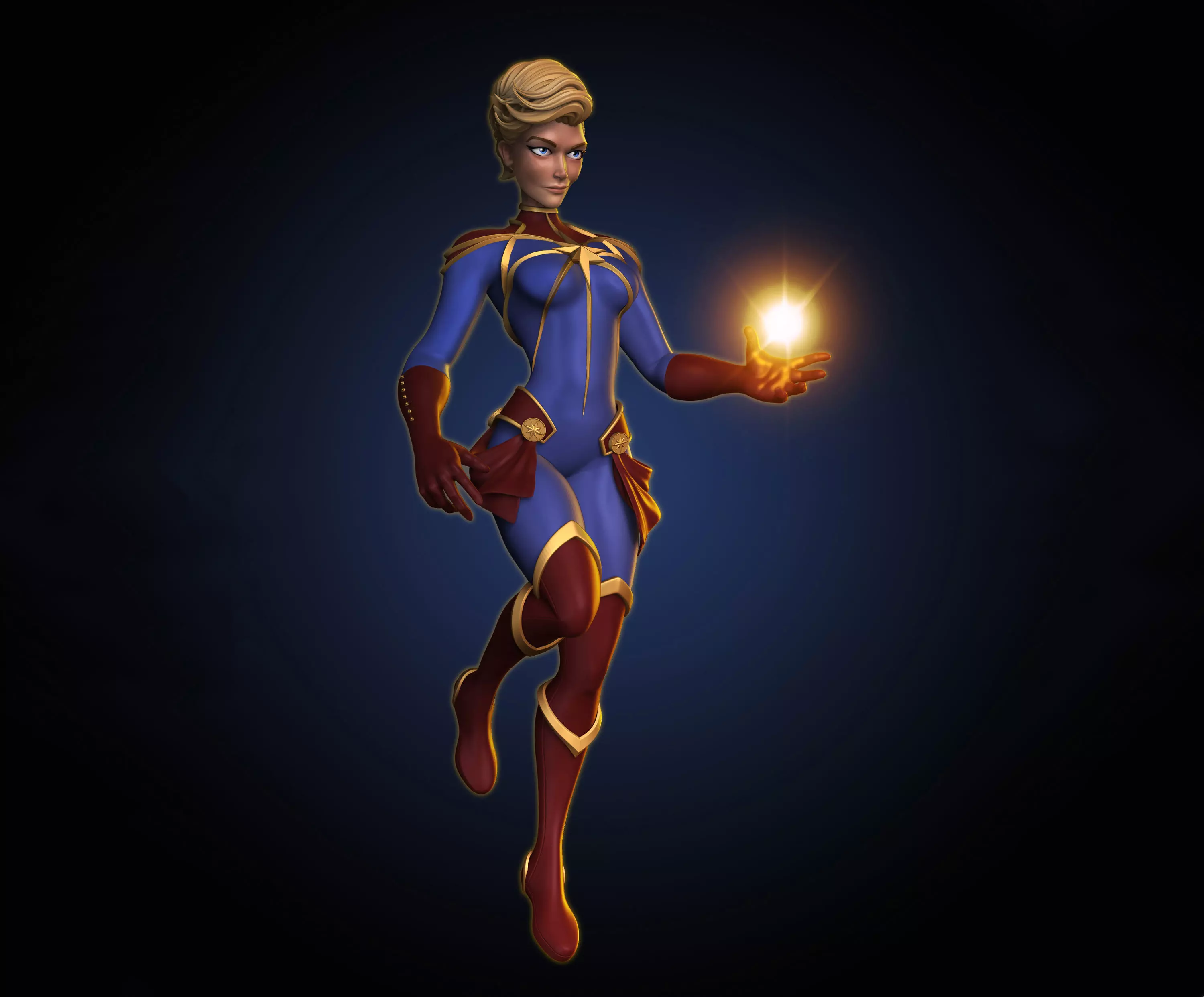 Captain Marvel Cartoon Style 3D Model Ready to Print 3D print model