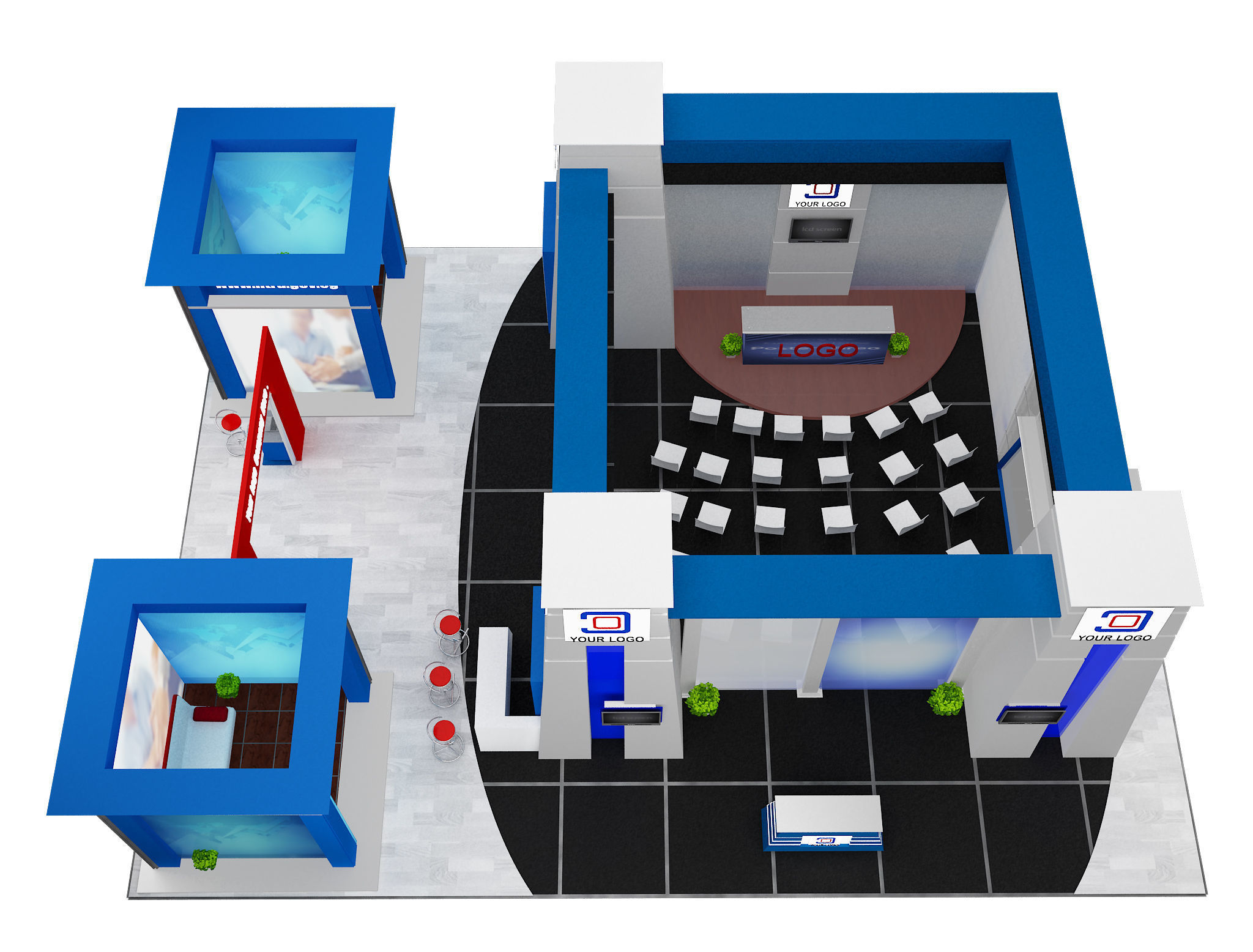 Booth Exhibition Stand a590a 3D model_18