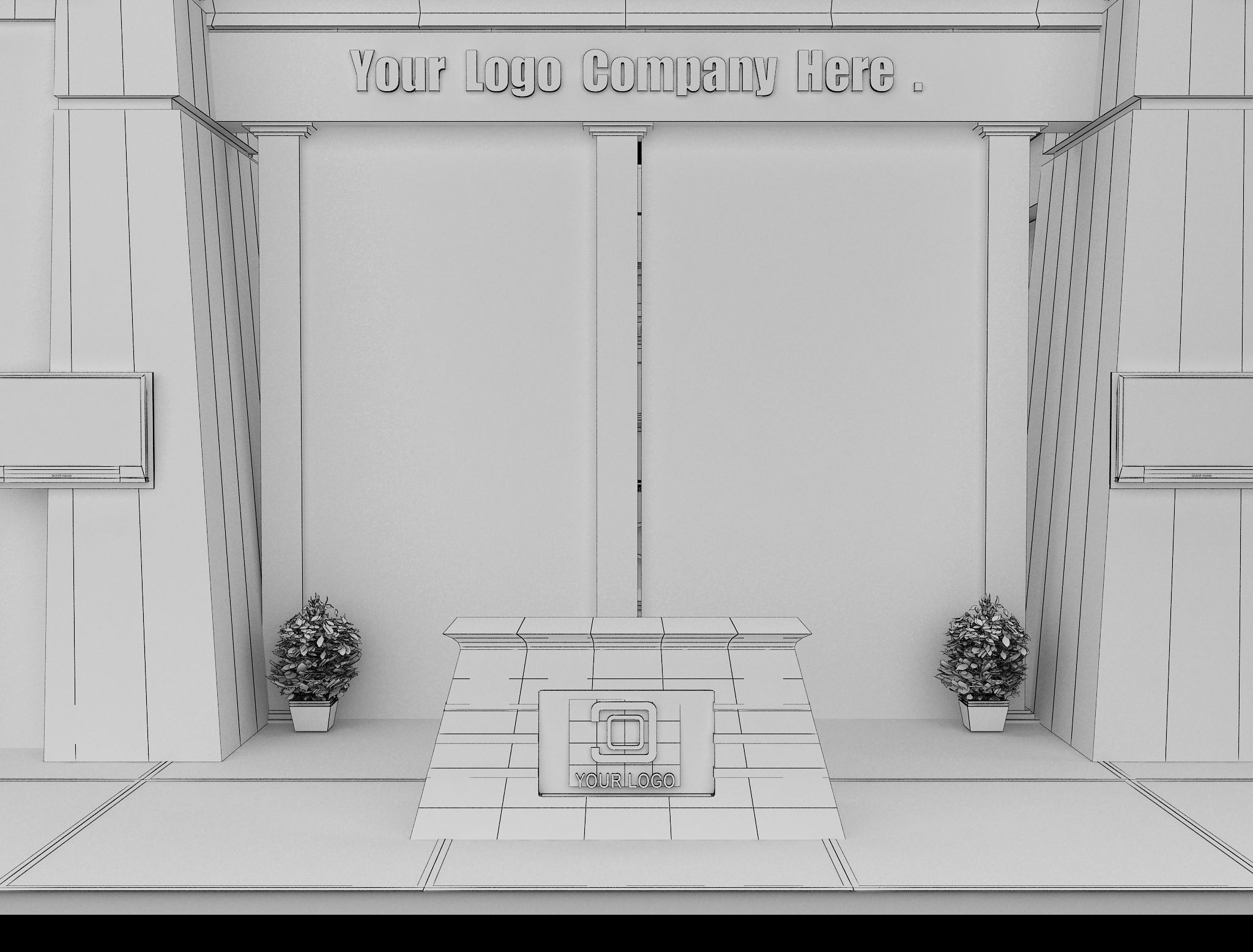 Booth Exhibition Stand a590a 3D model_21