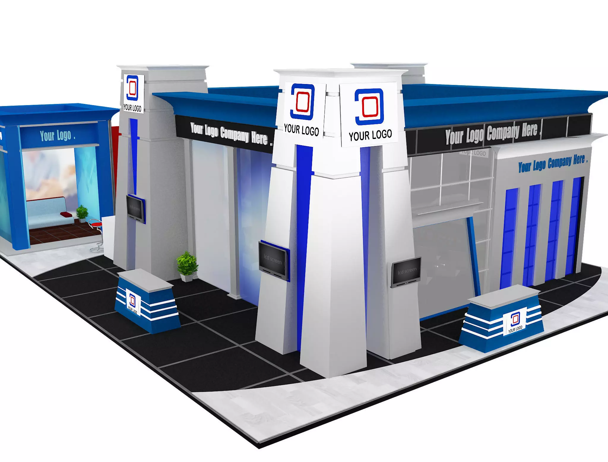 Booth Exhibition Stand a590a 3D model_0