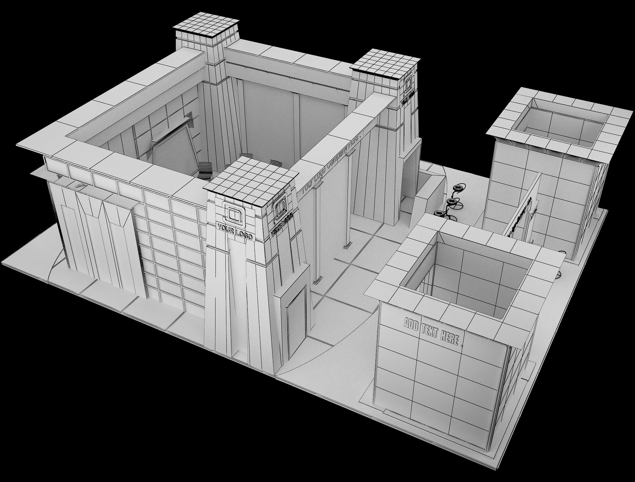 Booth Exhibition Stand a590a 3D model_17