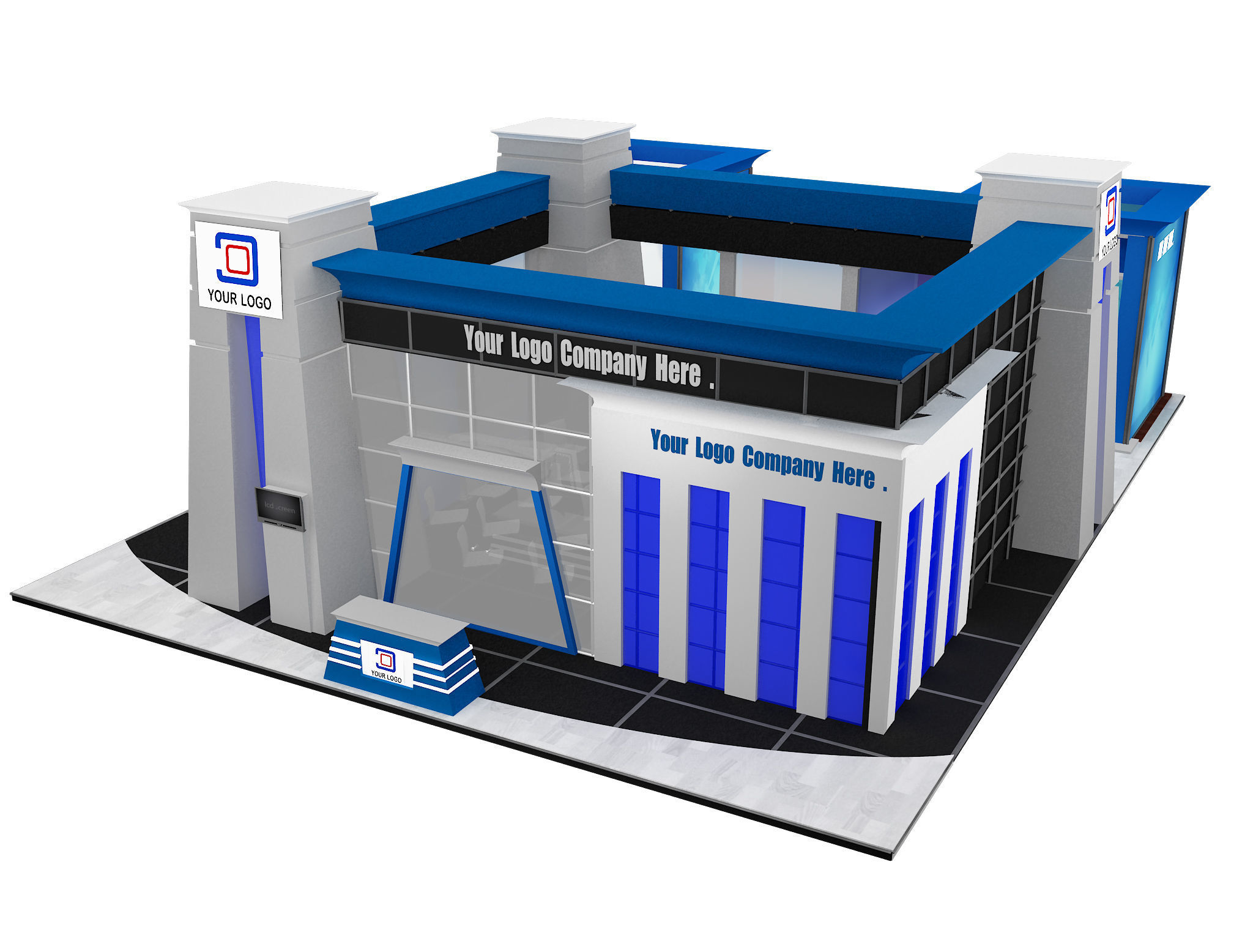 Booth Exhibition Stand a590a 3D model_24