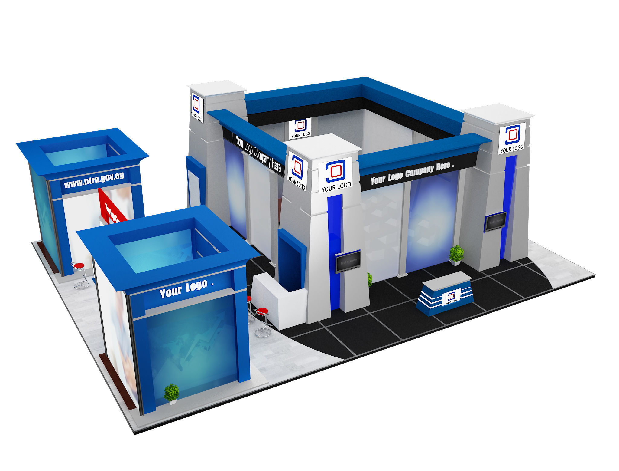 Booth Exhibition Stand a590a 3D model_22