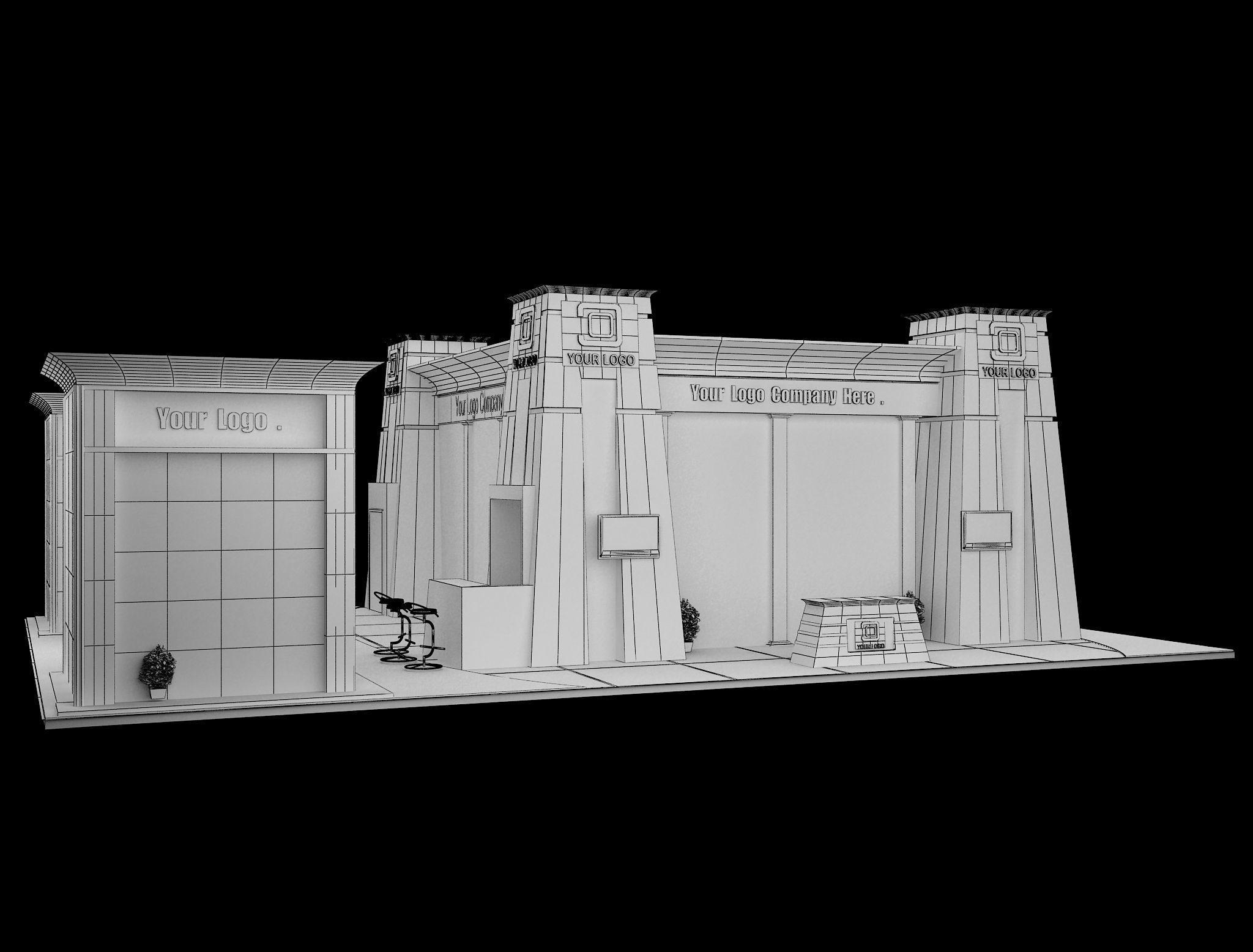 Booth Exhibition Stand a590a 3D model_15