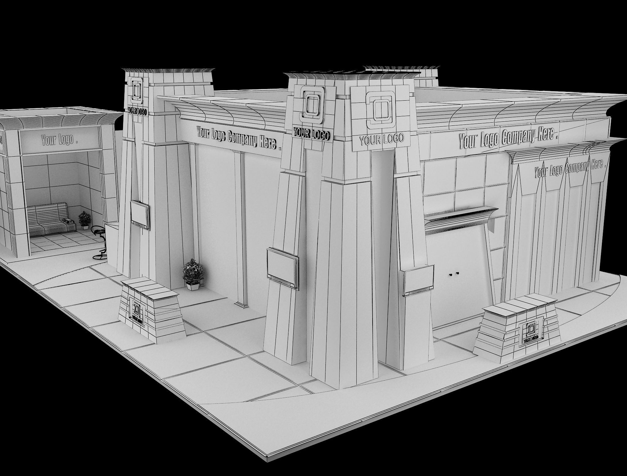 Booth Exhibition Stand a590a 3D model_1