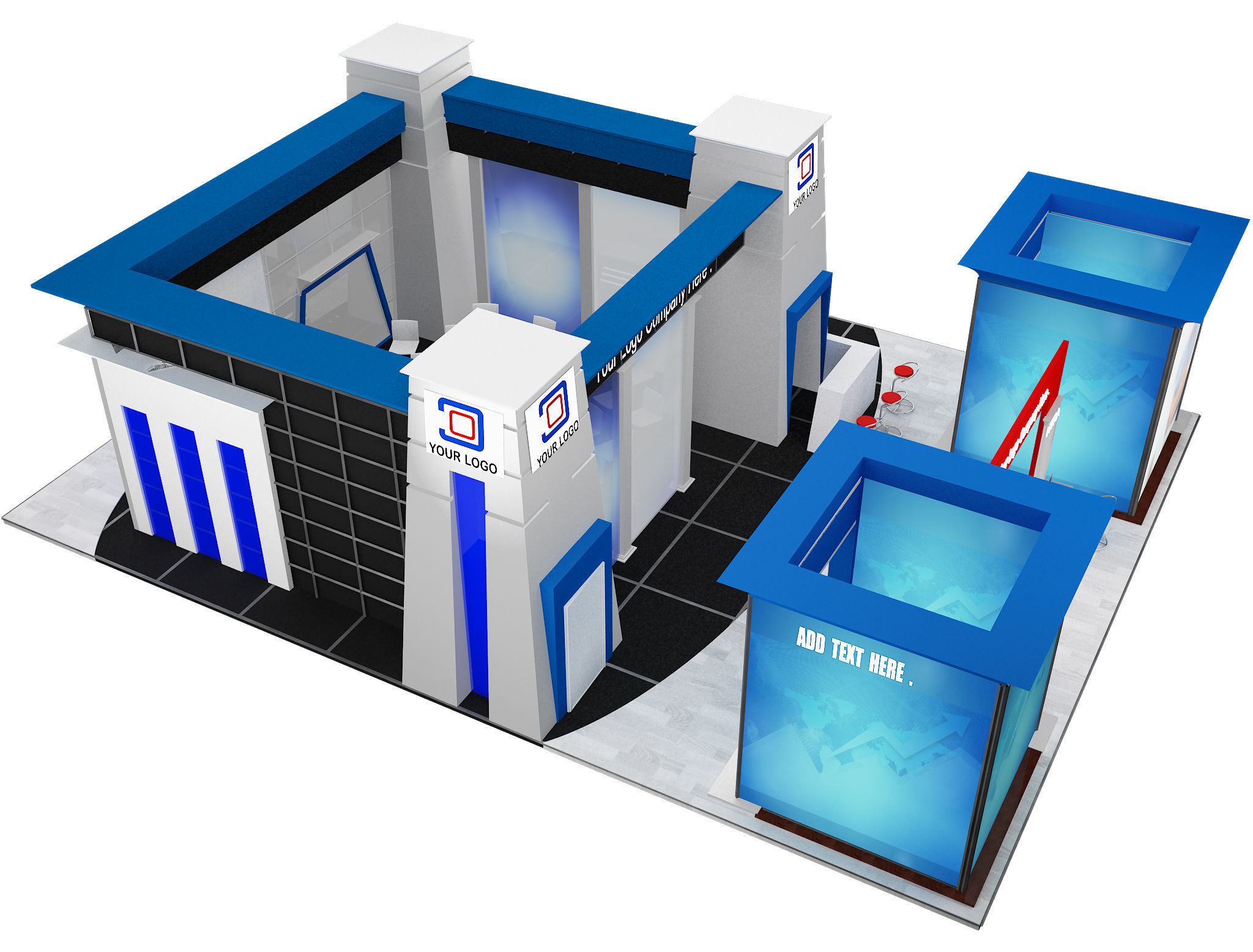 Booth Exhibition Stand a590a 3D model_16