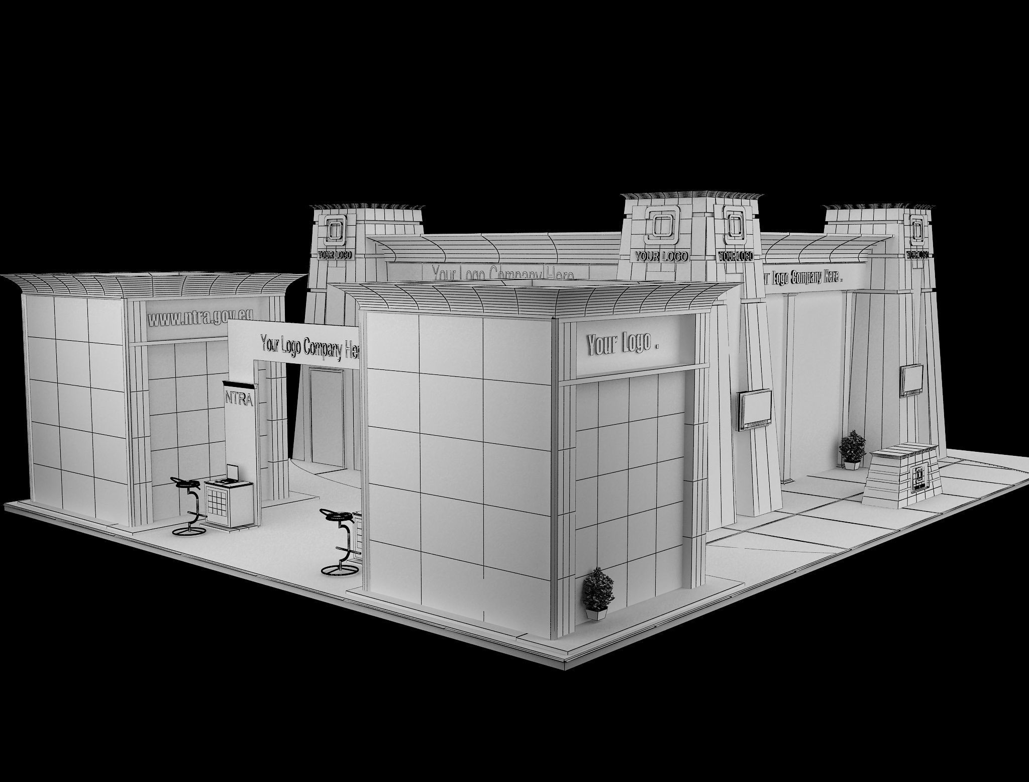 Booth Exhibition Stand a590a 3D model_5