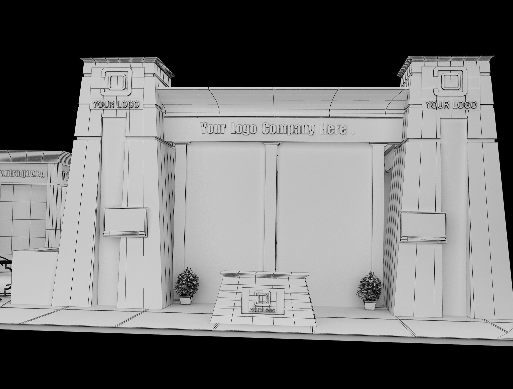 Booth Exhibition Stand a590a 3D model_13