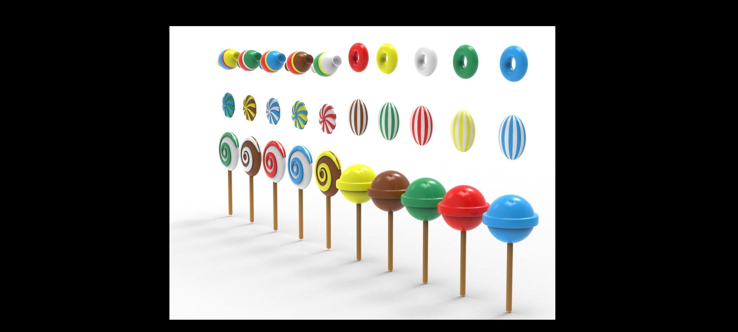 Candy Collection set of pins 3D model_6