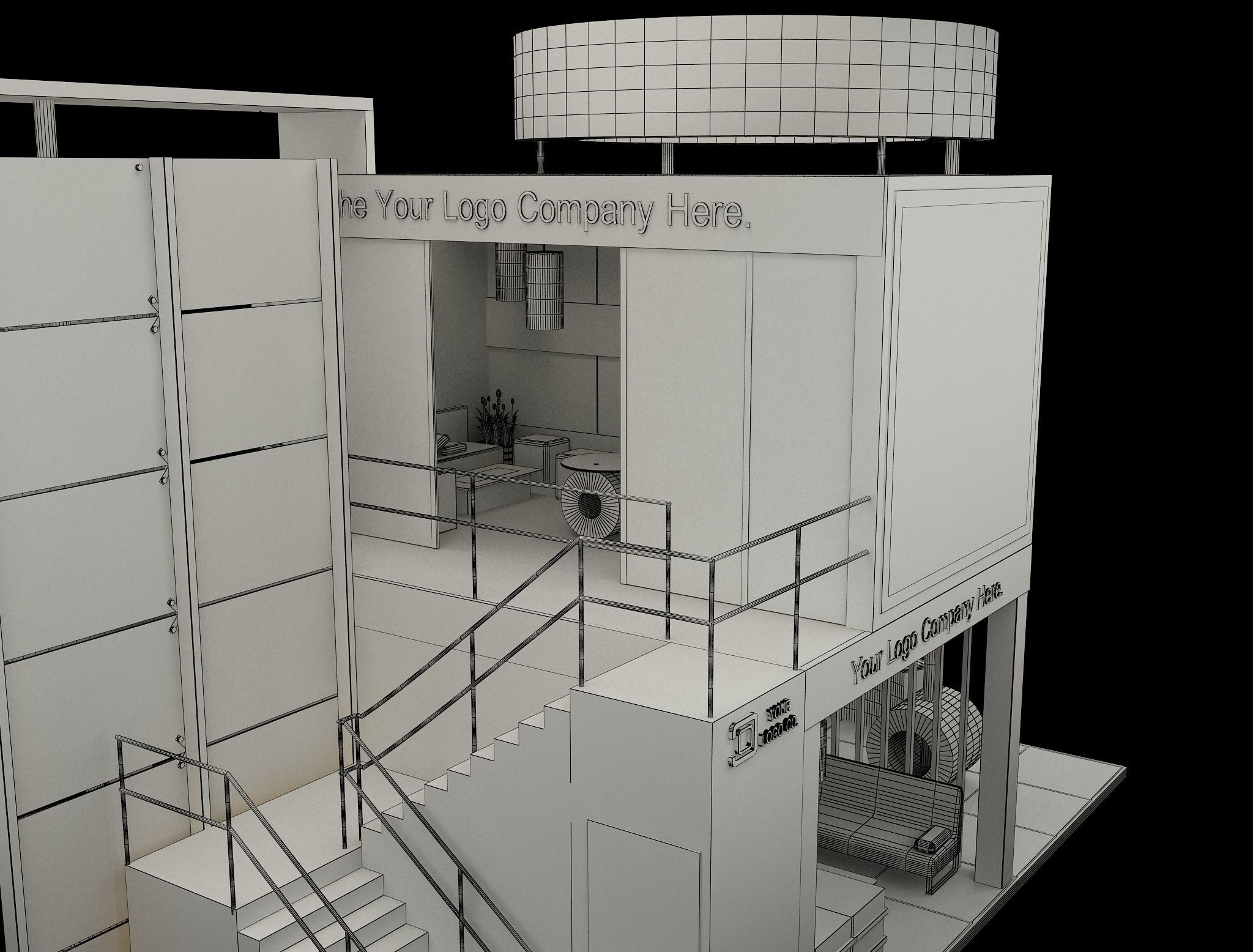 Booth Exhibition Stand a592a 3D model_5