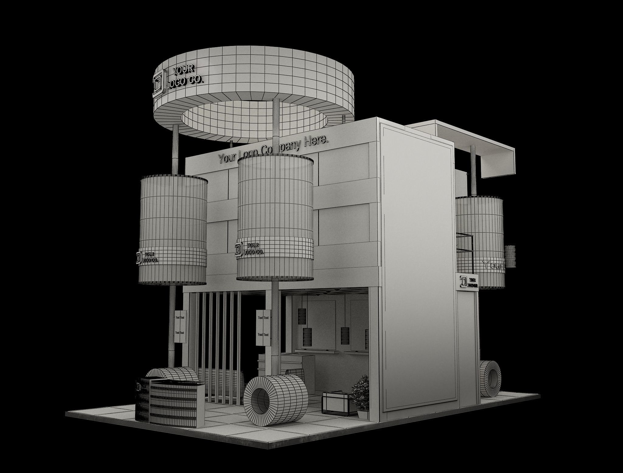 Booth Exhibition Stand a592a 3D model_27