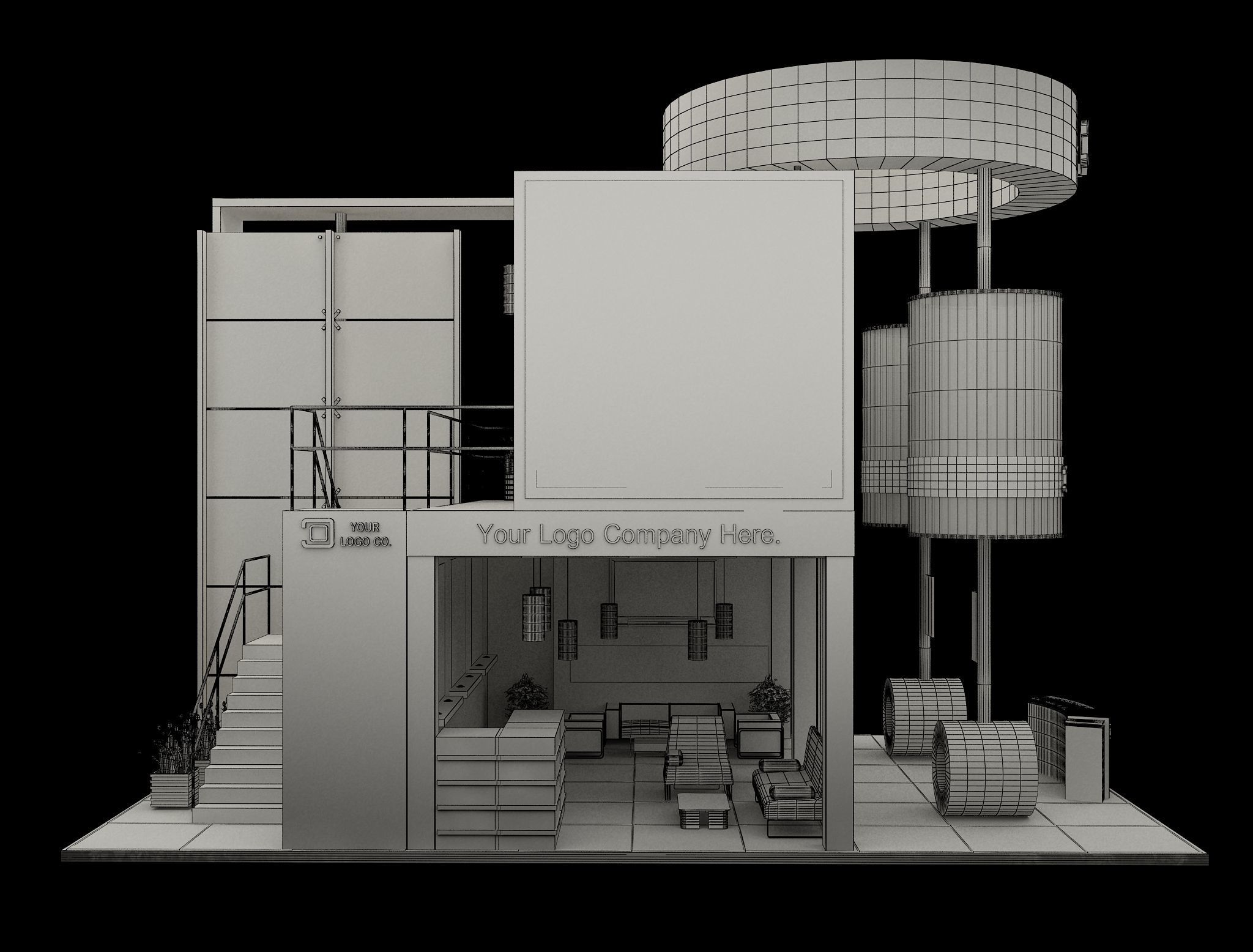 Booth Exhibition Stand a592a 3D model_17