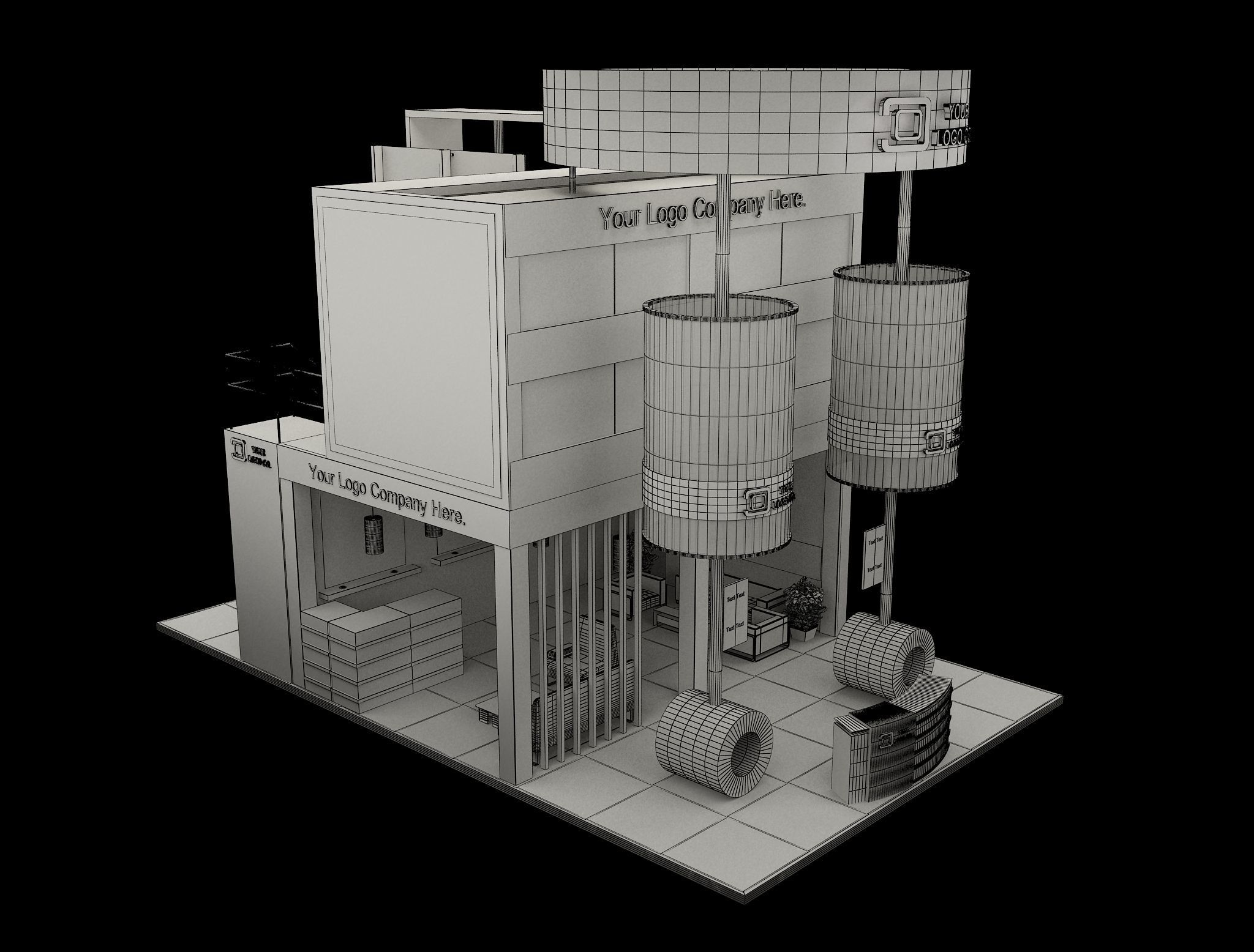 Booth Exhibition Stand a592a 3D model_15