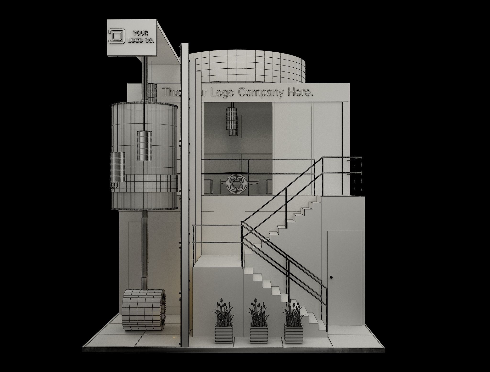 Booth Exhibition Stand a592a 3D model_21