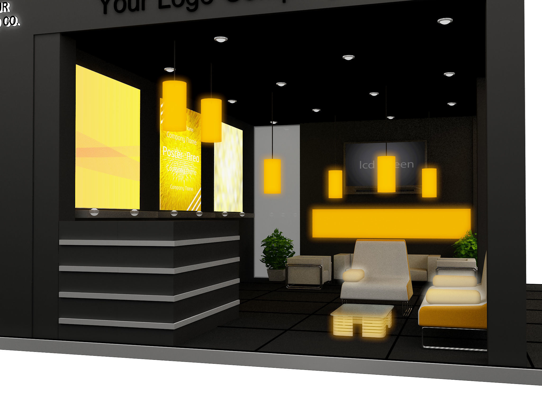Booth Exhibition Stand a592a 3D model_28